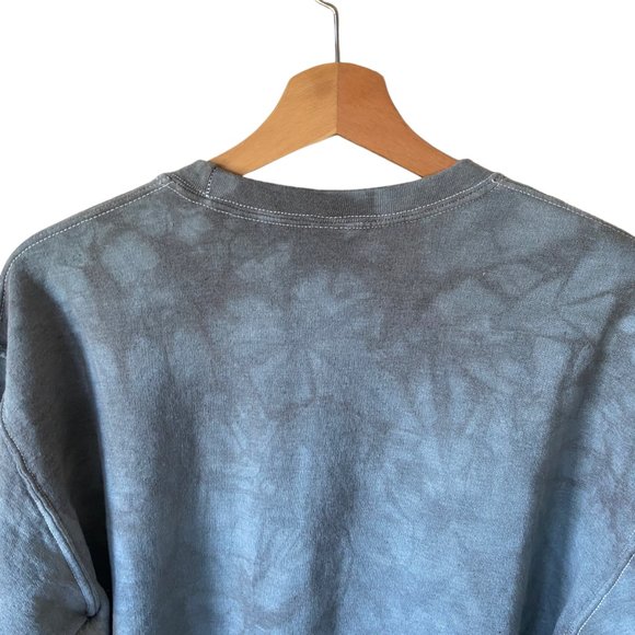 Tie Dye White Rabbit Graphic Sweatshirt Green Bluish Grey Lightweight Sz Md - Picture 8 of 15